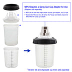 Master Paint System MPS, 4 Pack Set of Mini Size 6 Ounce (180ml) Hard Cups and Retainer Rings - 4 Hard Cups and 4 Rings