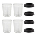 Master Paint System MPS, 4 Pack Set of Mini Size 6 Ounce (180ml) Hard Cups and Retainer Rings - 4 Hard Cups and 4 Rings