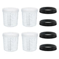 Master Paint System MPS, 4 Pack Set of Standard Size 20 Ounce (600ml) Hard Cups and Retainer Rings - 4 Hard Cups and 4 Rings
