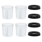 Master Paint System MPS, 4 Pack Set of Standard Size 20 Ounce (600ml) Hard Cups and Retainer Rings - 4 Hard Cups and 4 Rings