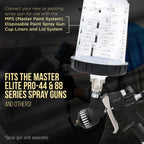 Master Paint System MPS Spray Gun Cup Adapter - Converts PRO-33, 44 & 88, Iwata LPH400 HVLP Spray Guns for Use MPS Disposable Cup System