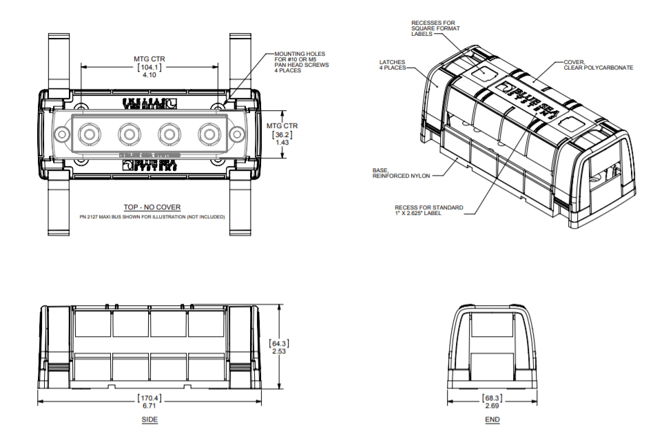 Blue Sea MaxiBus Insulating Cover for 2127 & 2128