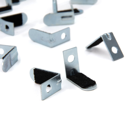 FHC 7/16" x 1-1/4" Bendable Felt Lined Mirror Clip [nickel plated][100 pack] - MC420A