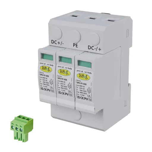 2‑Module 600 V DC Type 2 PV Surge Protector – SPD PV600