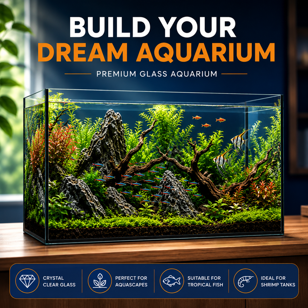 Aquael 25L Glass Aquarium Fish Tank - 41x25x25cm