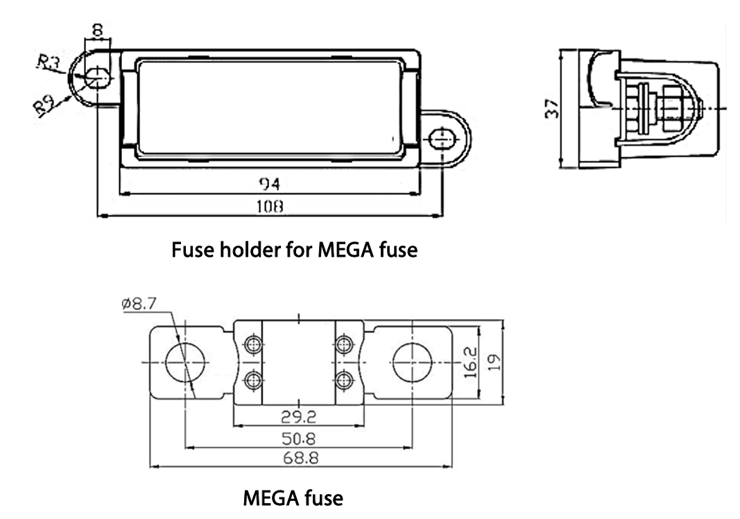 5x Victron 80A 80V Mega Fuse