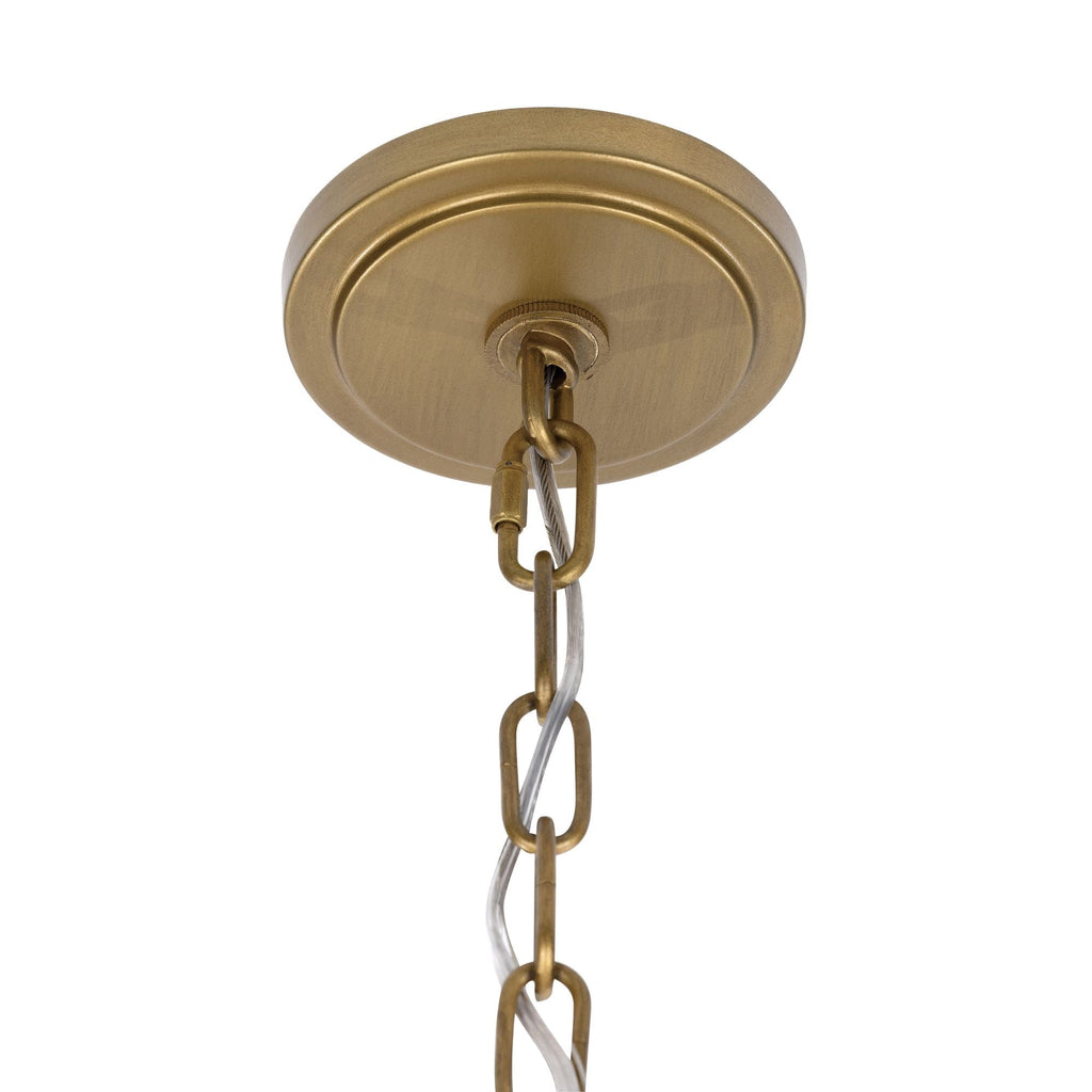 Metropolitan Sorra 40 in. 14-Light Chandelier, Painted Legacy Brass & White Swirl