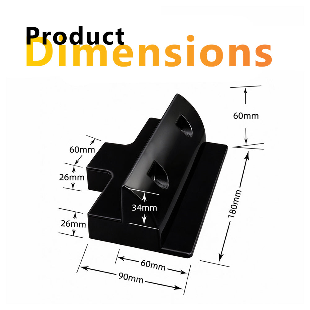 Exotronic Black Solar Panel ABS Plastic Corner plus Mid Brackets