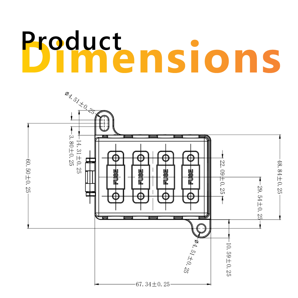Exotronic 4 Way Midi Fuse Holder With Cover
