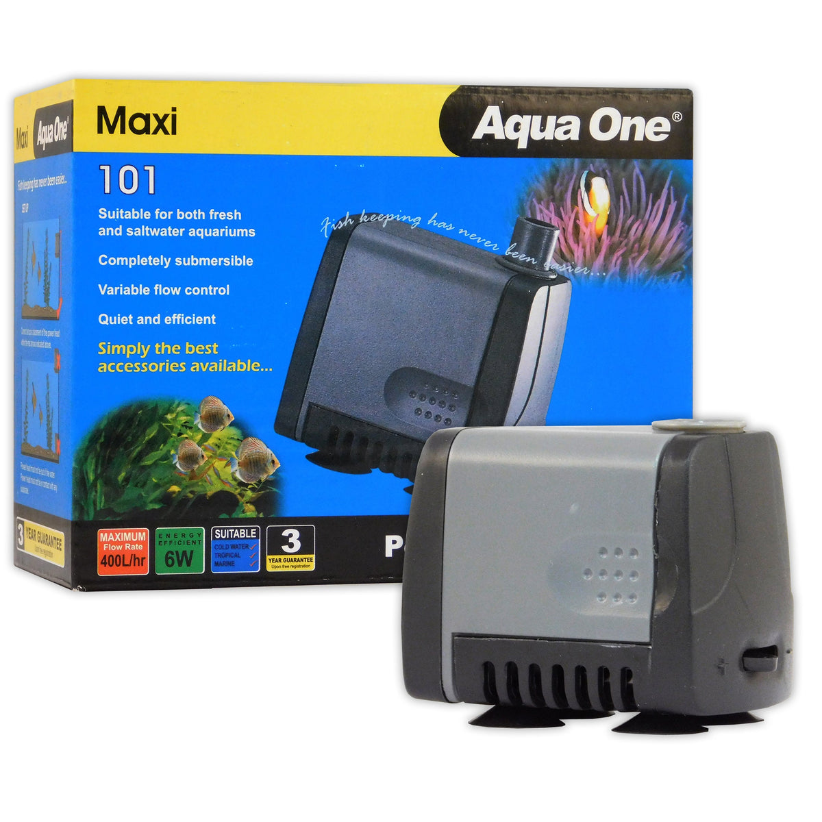 Aqua One Maxi Pump 101 - Quiet, Efficient, Submersible