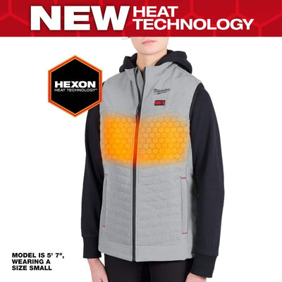 Open Box -  Women's Medium M12 12-Volt Lithium-Ion Cordless Axis Gray Heated Vest Kit with (1) 2.0 Ah Battery and Charger