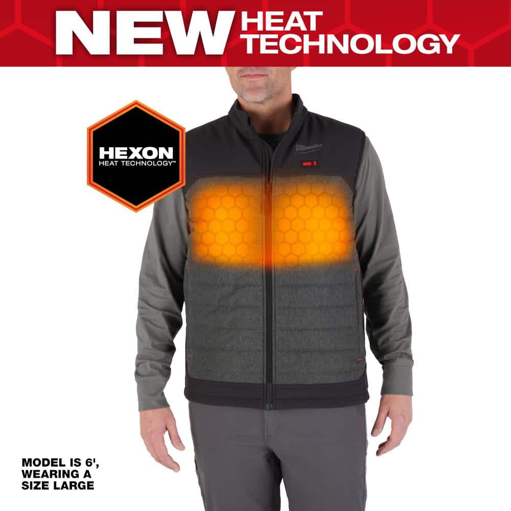 Open Box -  Men's X-Large M12 12-Volt Lithium-Ion Cordless Axis Gray Heated Quilted Vest Kit with One 2.0 Ah Battery and Charger