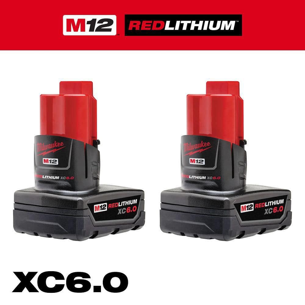 Open Box - M12 12V Lithium-Ion XC Extended Capacity Battery Pack 6. 0Ah (2-Pack) MilwaukeeBullseye Deals