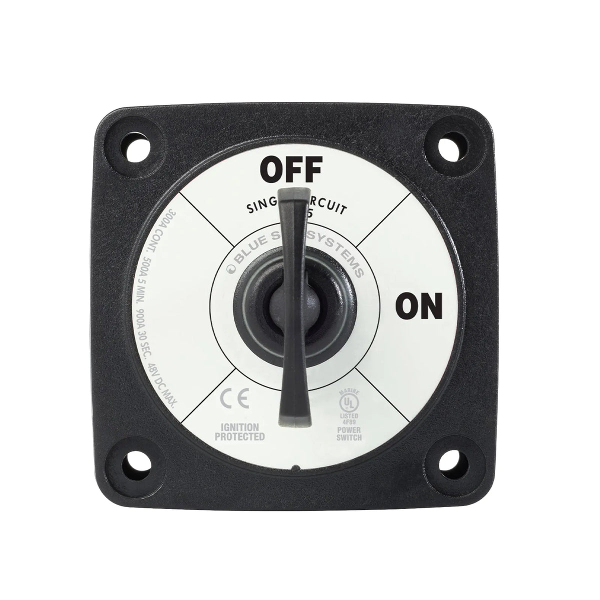 Blue Sea 300A Black Mini m-Series On/Off Battery Switch w/ Key
