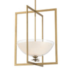 Minka-Lavery Elowen 18 in. 3-Light Pendant, Legacy Brass with Clear and Opal White Glass