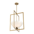 Minka-Lavery Elowen 18 in. 3-Light Pendant, Legacy Brass with Clear and Opal White Glass