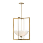 Minka-Lavery Elowen 18 in. 3-Light Pendant, Legacy Brass with Clear and Opal White Glass