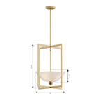 Minka-Lavery Elowen 18 in. 3-Light Pendant, Legacy Brass with Clear and Opal White Glass