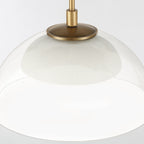 Minka-Lavery Halwynd 15 in. LED Pendant, Legacy Brass with Clear Glass and Textured Cement Dome