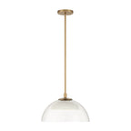 Minka-Lavery Halwynd 15 in. LED Pendant, Legacy Brass with Clear Glass and Textured Cement Dome