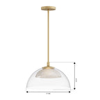 Minka-Lavery Halwynd 15 in. LED Pendant, Legacy Brass with Clear Glass and Textured Cement Dome