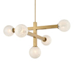 Minka-Lavery Narra 47 in. 5-Light Chandelier, Legacy Brass with White Bubble Glass