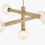 Minka-Lavery Narra 47 in. 5-Light Chandelier, Legacy Brass with White Bubble Glass