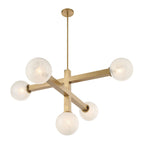 Minka-Lavery Narra 47 in. 5-Light Chandelier, Legacy Brass with White Bubble Glass