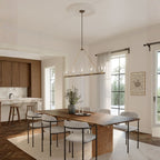 Minka-Lavery Noellea 61 in. 5-Light Linear Chandelier, Dark Bronze & Legacy Brass with Clear Glass Shades