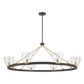 Minka-Lavery Noellea 50 in. 8-Light Chandelier, Dark Bronze & Legacy Brass with Clear Glass Shades