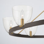 Minka-Lavery Noellea 50 in. 8-Light Chandelier, Dark Bronze & Legacy Brass with Clear Glass Shades