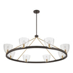 Minka-Lavery Noellea 50 in. 8-Light Chandelier, Dark Bronze & Legacy Brass with Clear Glass Shades