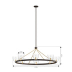 Minka-Lavery Noellea 50 in. 8-Light Chandelier, Dark Bronze & Legacy Brass with Clear Glass Shades
