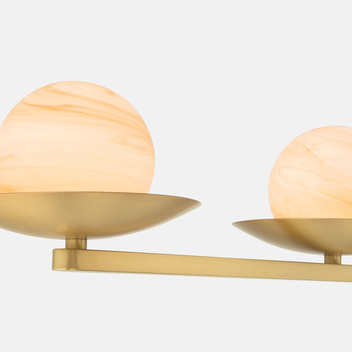 Minka-Lavery Olenne 64 in. 5-Light Linear Chandelier, Legacy Brass with Etched Amber Swirl Glass