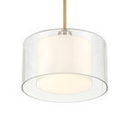Minka-Lavery Seville 12.75 in. Semi-Flush Mount, Legacy Brass with Clear and Etched Opal Glass