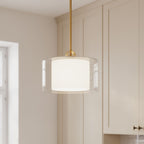 Minka-Lavery Seville 12.75 in. Semi-Flush Mount, Legacy Brass with Clear and Etched Opal Glass