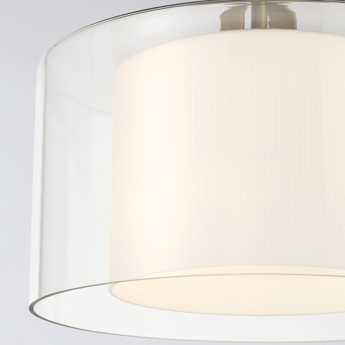 Minka-Lavery Seville 12.75 in. Semi-Flush Mount, Legacy Brass with Clear and Etched Opal Glass