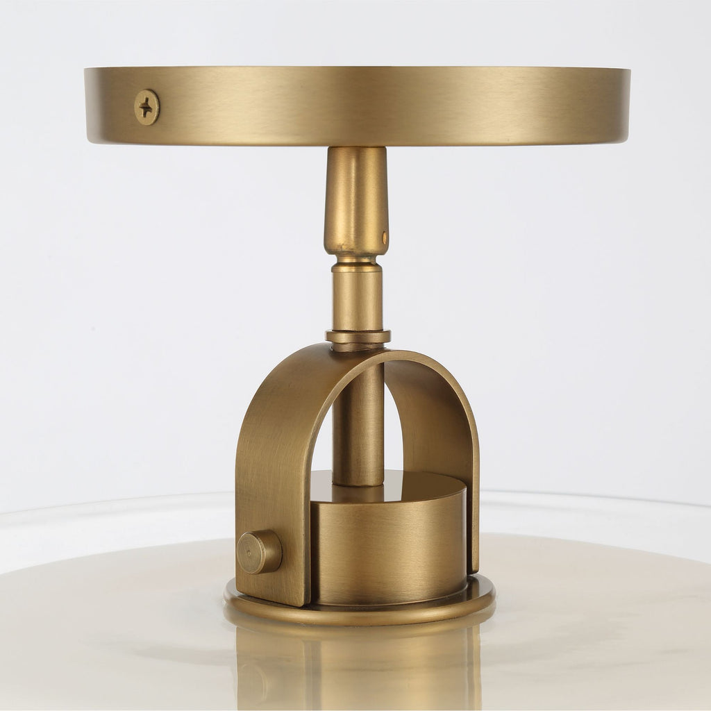 Minka-Lavery Seville 12.75 in. Semi-Flush Mount, Legacy Brass with Clear and Etched Opal Glass