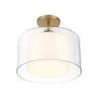 Minka-Lavery Seville 12.75 in. Semi-Flush Mount, Legacy Brass with Clear and Etched Opal Glass