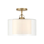 Minka-Lavery Seville 12.75 in. Semi-Flush Mount, Legacy Brass with Clear and Etched Opal Glass