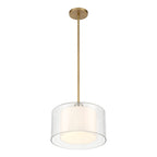 Minka-Lavery Seville 12.75 in. Semi-Flush Mount, Legacy Brass with Clear and Etched Opal Glass
