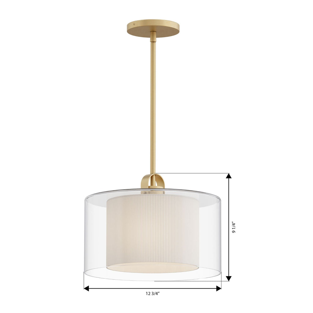Minka-Lavery Seville 12.75 in. Semi-Flush Mount, Legacy Brass with Clear and Etched Opal Glass