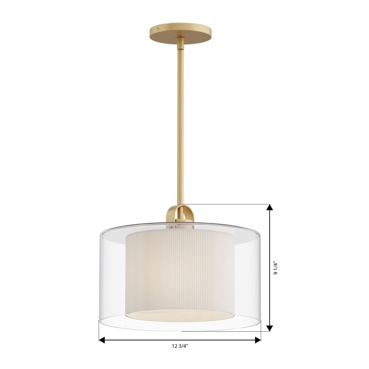 Minka-Lavery Seville 12.75 in. Semi-Flush Mount, Legacy Brass with Clear and Etched Opal Glass