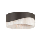 Minka-Lavery Sway 16 in. 3-Light Flush Mount, Dark Bronze with Genuine Alabaster Drum Shade