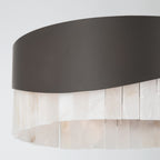 Minka-Lavery Sway 16 in. 3-Light Flush Mount, Dark Bronze with Genuine Alabaster Drum Shade
