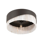 Minka-Lavery Sway 16 in. 3-Light Flush Mount, Dark Bronze with Genuine Alabaster Drum Shade