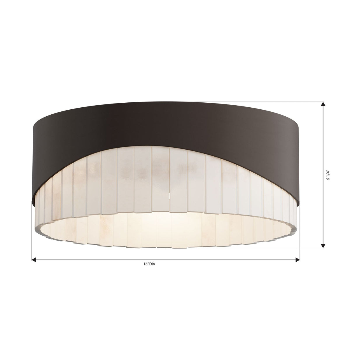 Minka-Lavery Sway 16 in. 3-Light Flush Mount, Dark Bronze with Genuine Alabaster Drum Shade