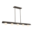 Minka-Lavery Vestra 54 in. Linear Chandelier, Dark Bronze with Etched Opal Glass