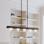 Minka-Lavery Vestra 54 in. Linear Chandelier, Dark Bronze with Etched Opal Glass
