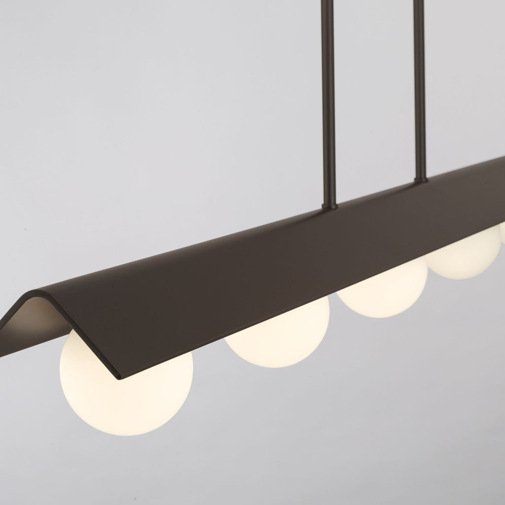 Minka-Lavery Vestra 54 in. Linear Chandelier, Dark Bronze with Etched Opal Glass